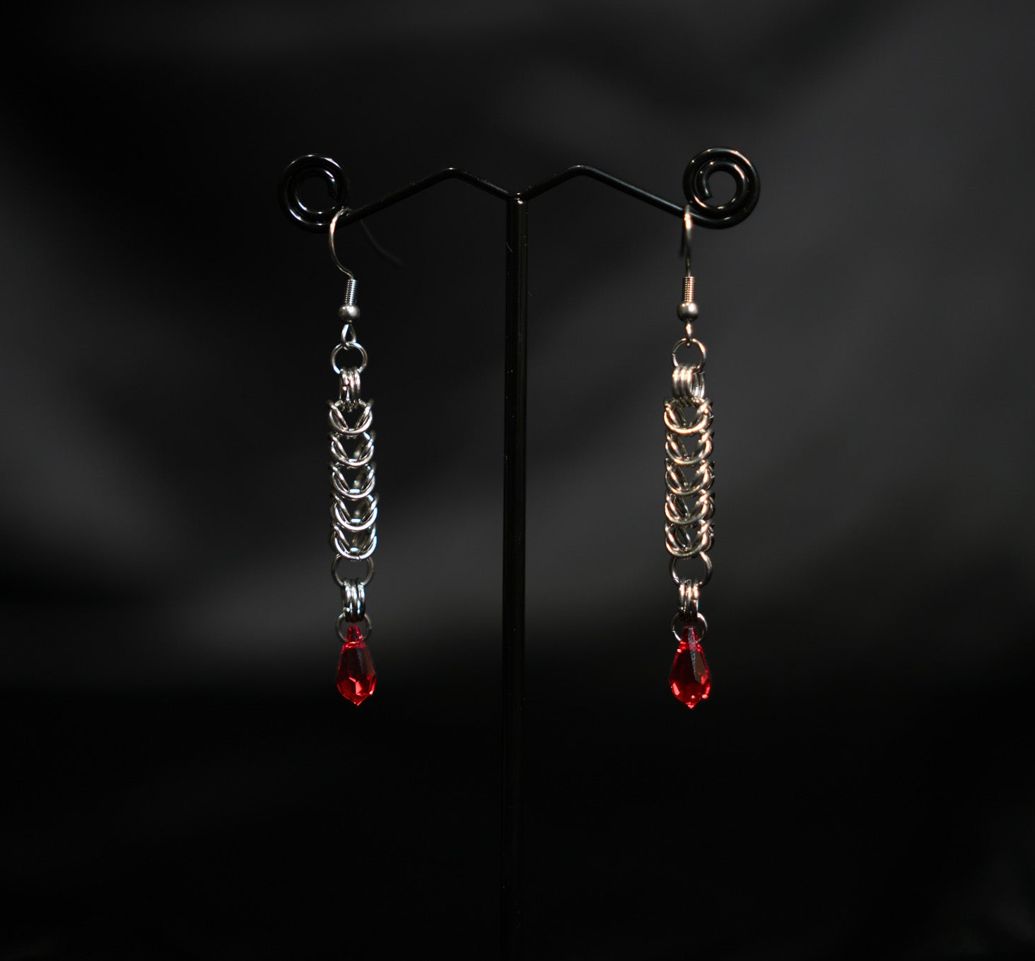 Chainmail Crystal Earrings