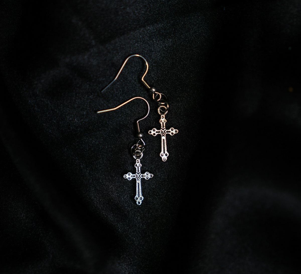 Crucifix Earrings – Oddities by Andrea Valerie