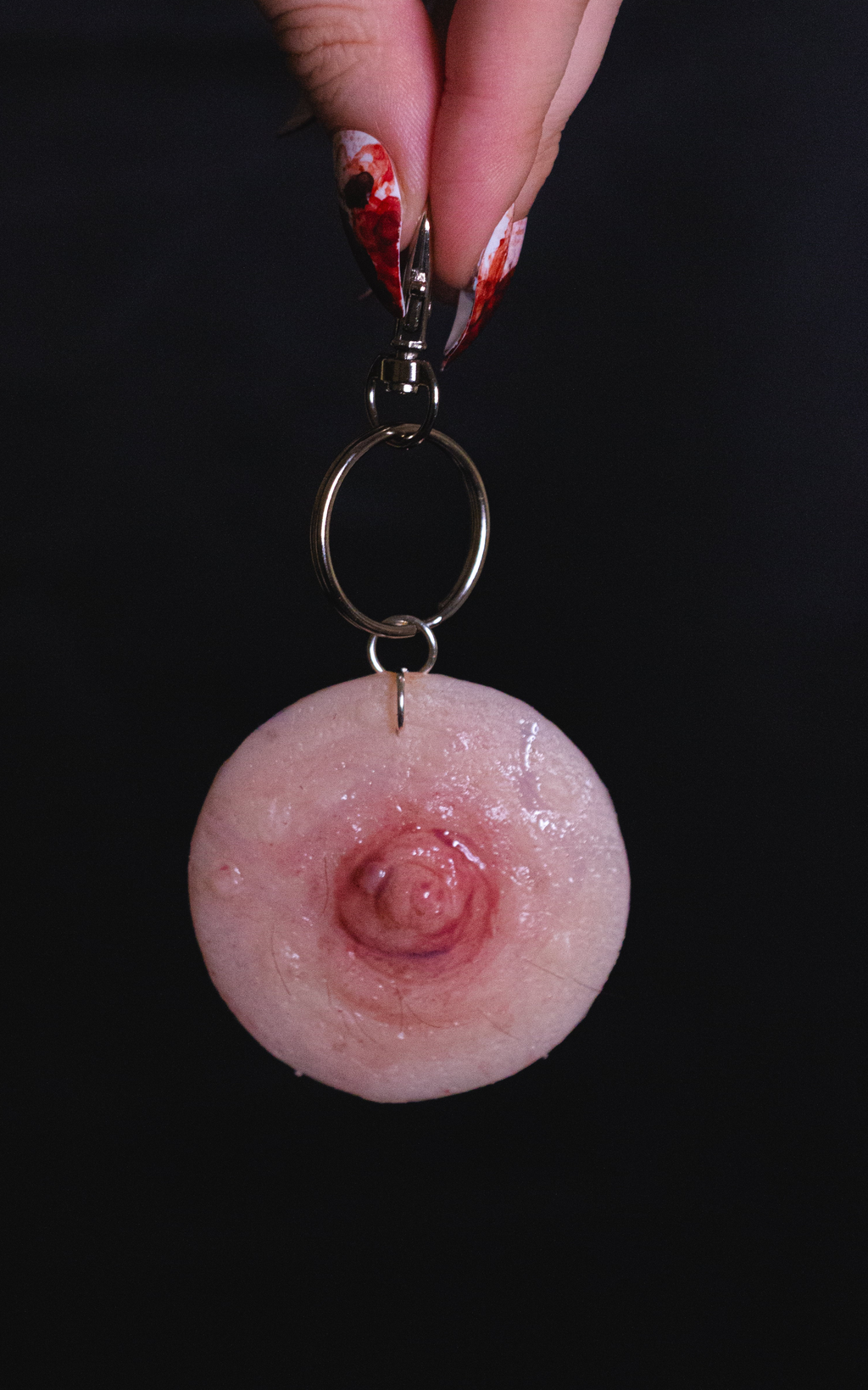 Unpierced Nipple Keyring