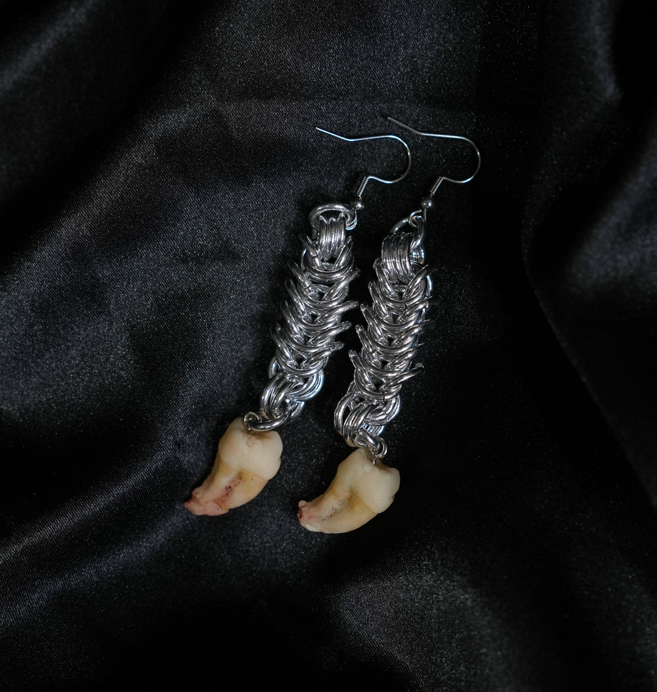 Tooth Chainmail Earrings