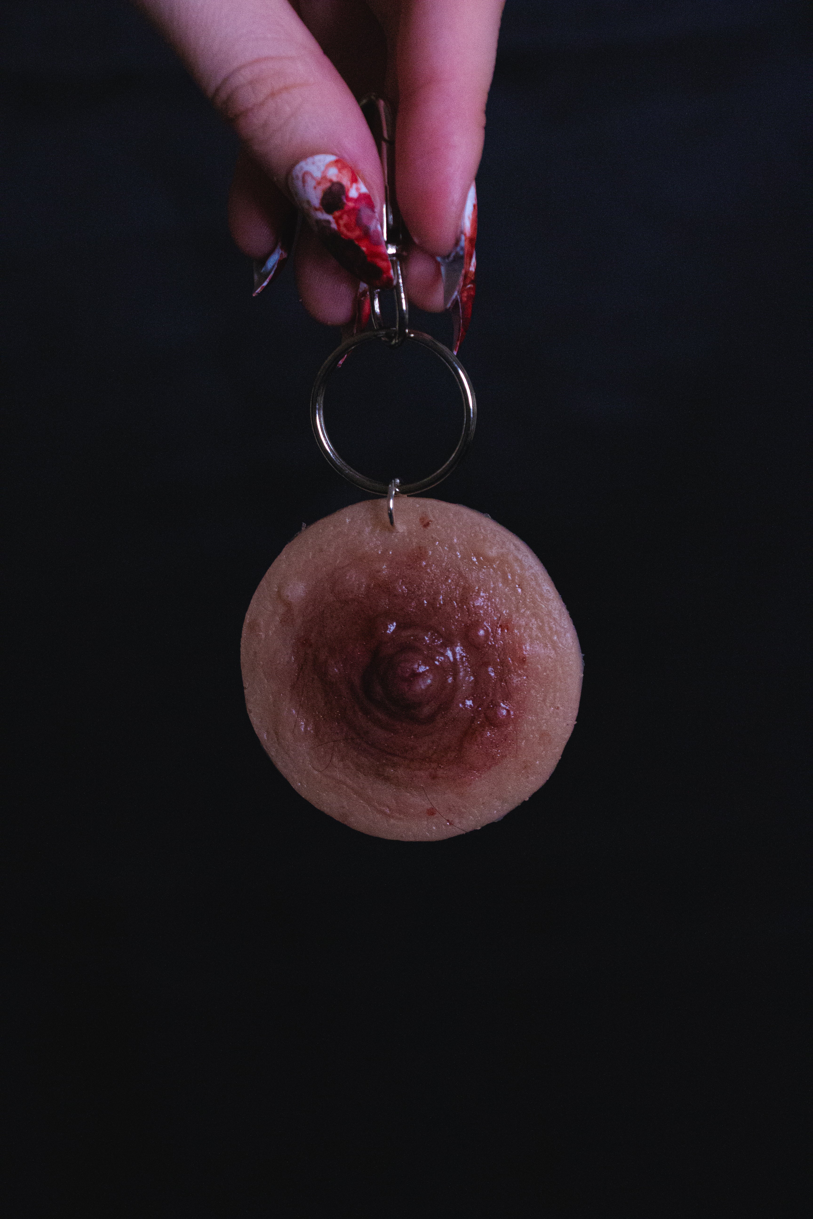 Unpierced Nipple Keyring