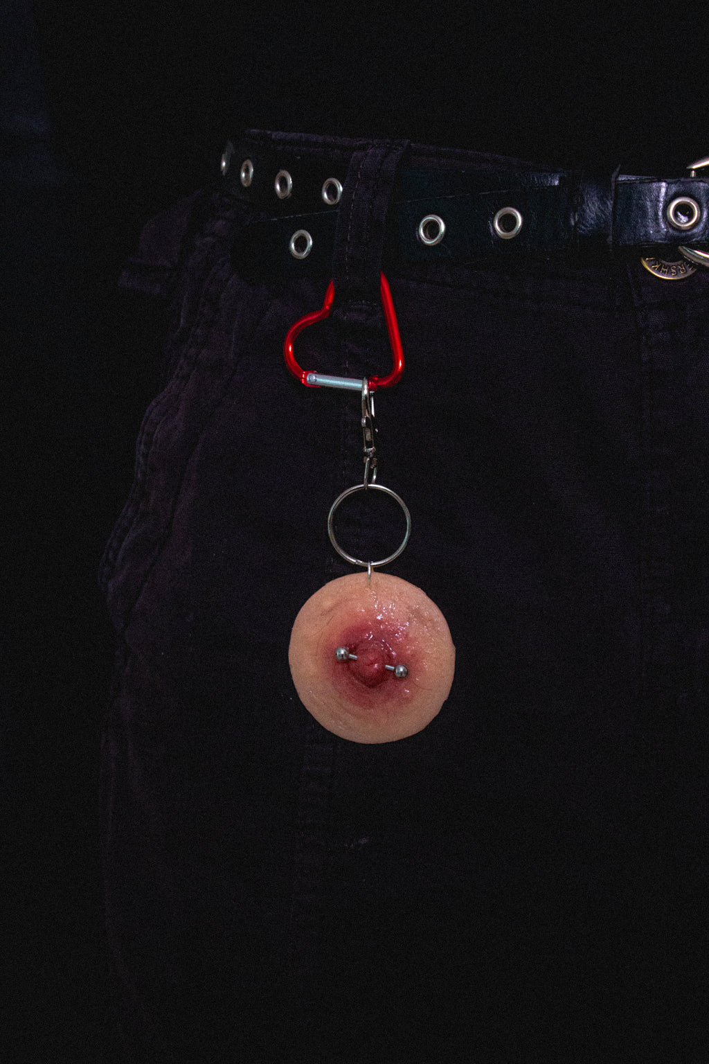 Pierced Nipple Keyring
