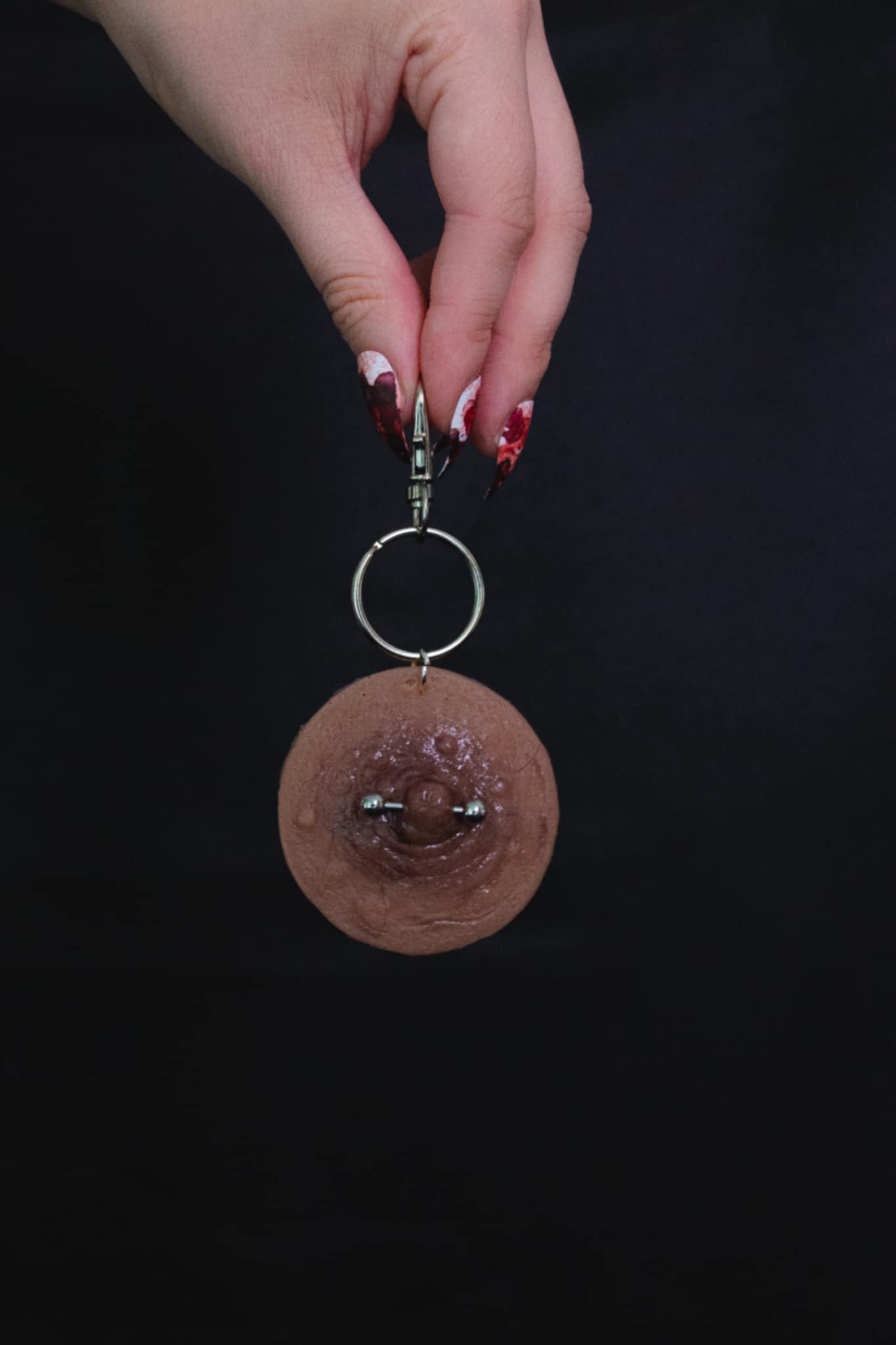 Pierced Nipple Keyring